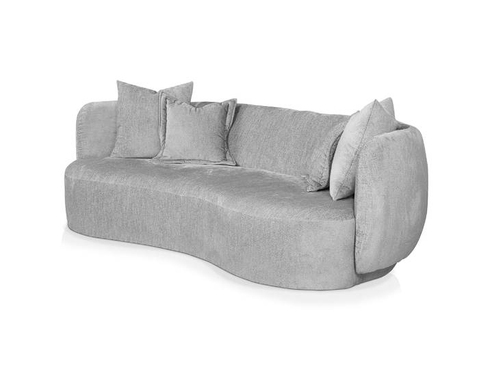 CECILE 3er Sofa, Material Stoff, grau