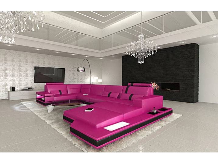 Sofa Messana U-Form in Leder