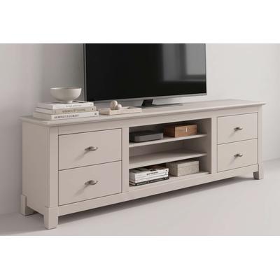 Lowboard OTTO HOME "Rauna, TV-Bank, TV-Kommode, Landhausstil", kaschmir, bei, B:200cm H:59cm T:38cm, Massivholz, Sideboards, Lowboard, Breite 200 cm, FSC-zertifiziertes Massivholz, Kiefer