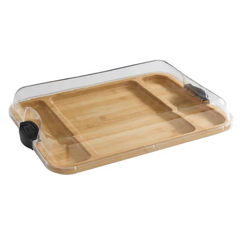 Farberware Build-a-Board bamboe borrelplank met kunststof deksel