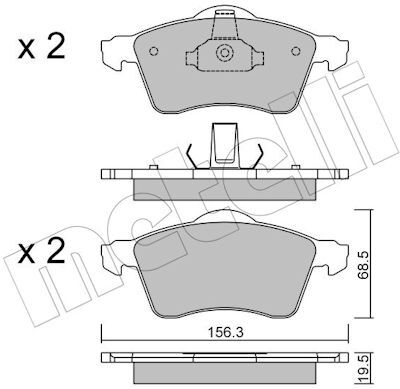 Metelli Bremsbelagsatz, Scheibenbremse 22-0263-0 Für Vw