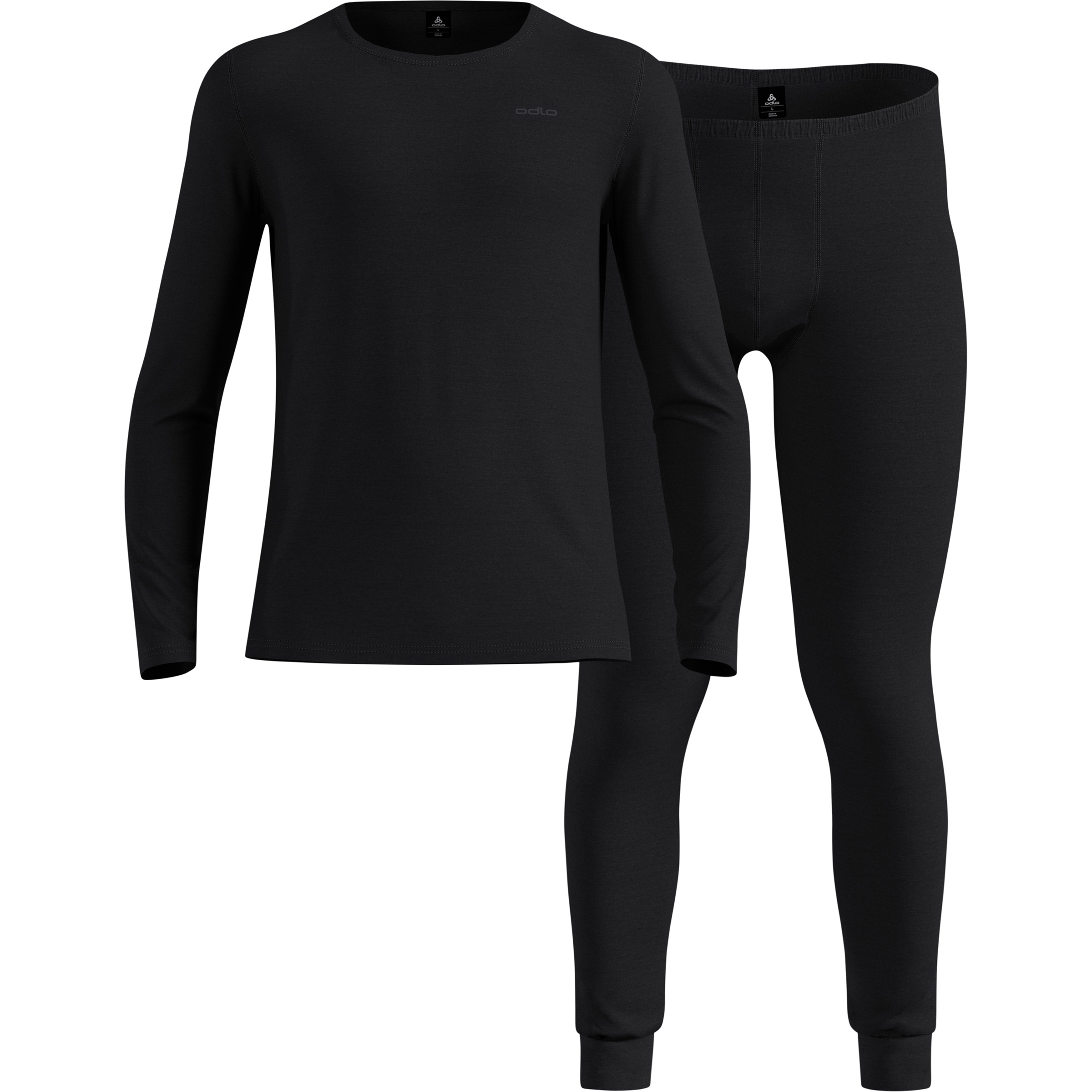 Odlo Merino Fundamentals Unterwäsche Set Herren Merino Unterwäsche schwarz Größe XL Hautfreundlich Merinowolle