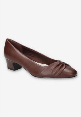 Women's Lyanna Block Heel Pump by Easy Street in Burgundy (Size 9 M)