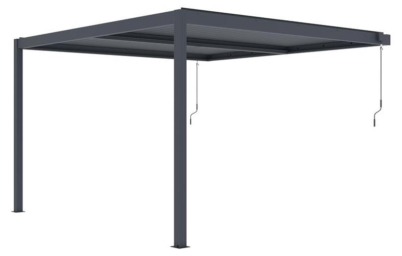 Bioklimatische Pergola G21 Trenton 4x4 m, anthrazitfarben, aus Aluminium
