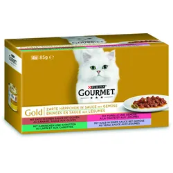 Gourmet Gold zarte Häppchen in Sauce 4er MP mit Gemüse 12x340 g