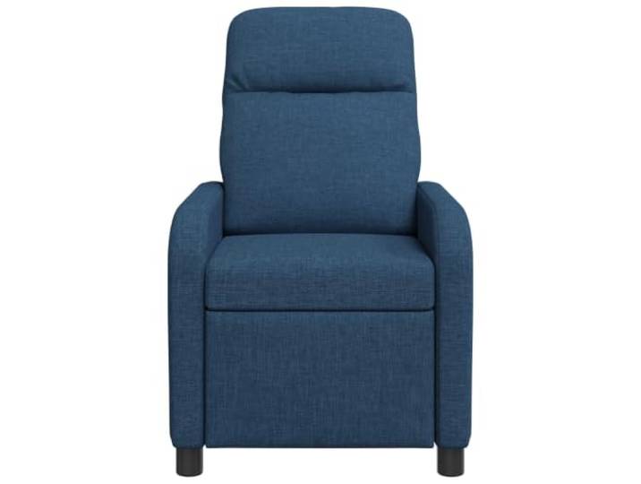 Sessel Recliner Blau aus Polyestergewebe, verstellbare Rückenlehne Winkel der Rückenlehne, Polster 100% Polyester, stabiler Metall-Holzrahmen, flache Armlehnen, leichte Reinigung