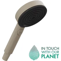 hansgrohe Pulsify Planet Edition Handbrause 105, 3-jet, Relaxation, EcoSmart+, Sand recycelt, 26077210