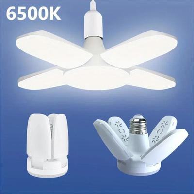 Uplift Essentials Foldable Fan Blade LED Bulb 28W E27 Base Deformable Ceiling Light For Home, Garage & Warehouse (6500K Cool White) cold White 220v