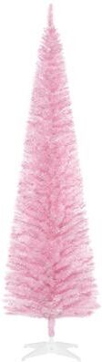 7FT Artificial Slim Pencil Christmas Tree with 499 Realistic Branch Tips & Plastic Stand
