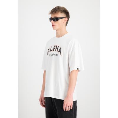 T-Shirt ALPHA INDUSTRIES "College T-Shirt", Herren, Gr. 3XL, weiß, Obermaterial: 100% Baumwolle, Shirts T-Shirt