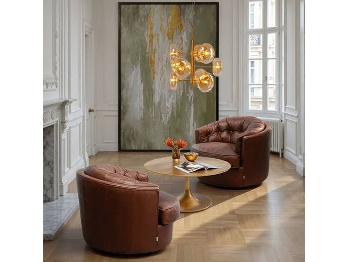 Fauteuil pivotant en cuir