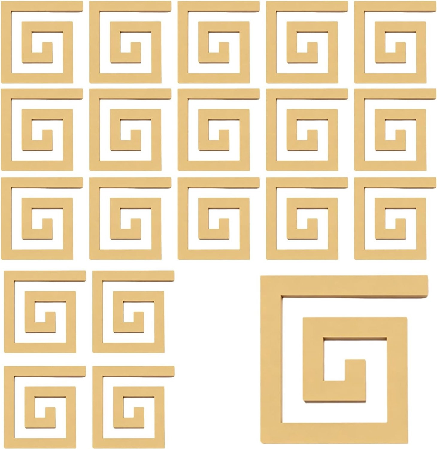 Vemera 200 Stuks Gouden Spiegelwandstickers voor DIY Decoratie van de Woonkamer, Slaapkamer en Keuken