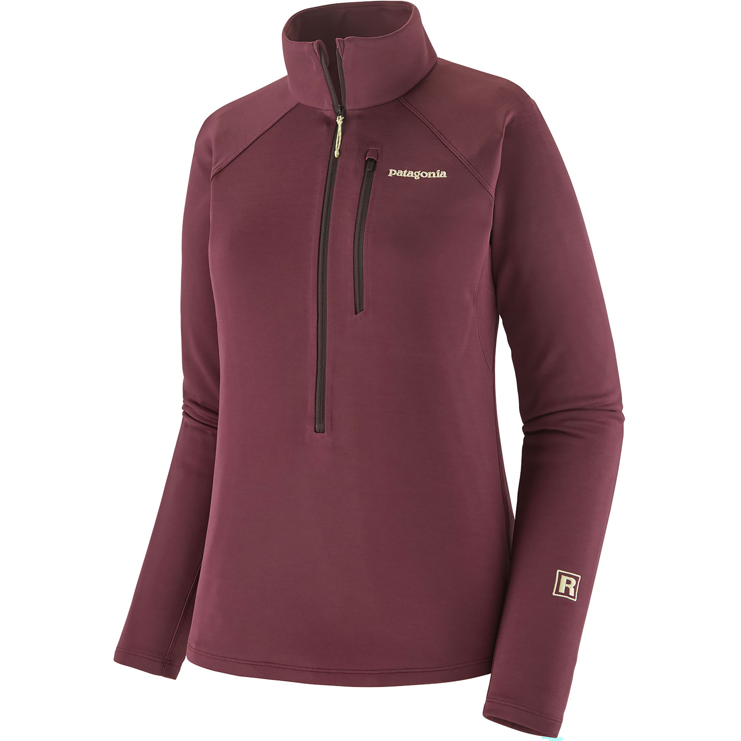Patagonia R1 Ultralight 1/2 Zip Damen Pullover lila Größe L Trekking Geruchsneutralisierend Polartec