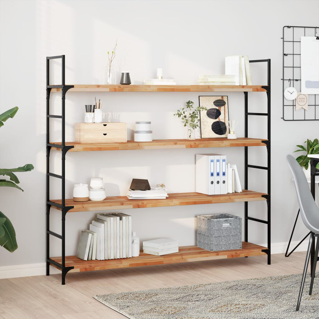 Borough Wharf Alderic Solid Wood Floating Shelf Dark Brown 4cm H x 60cm W x 30cm