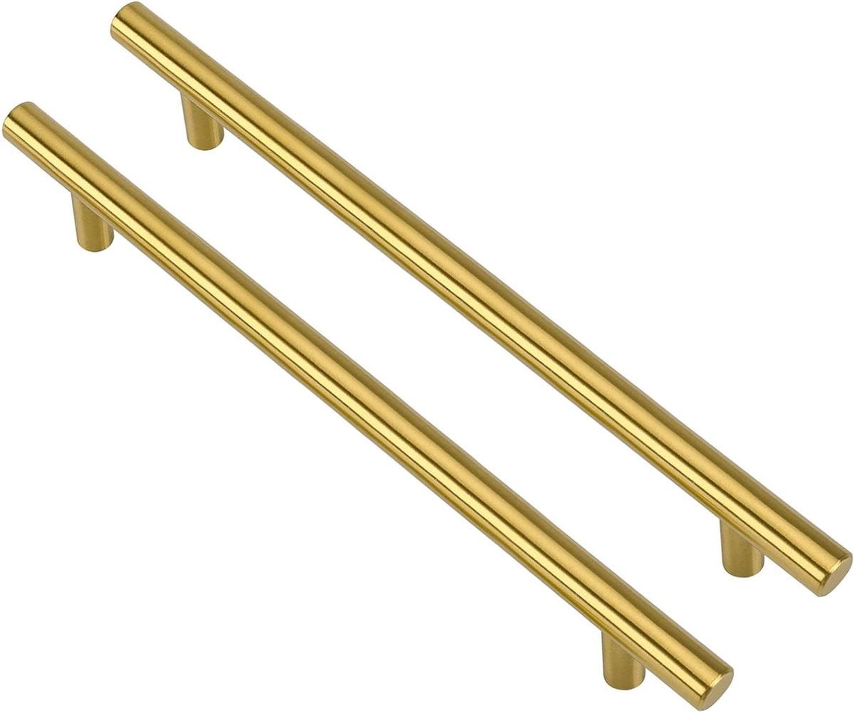 Meubelgrepen Roestvrij Staal Geborsteld Messing Finish Goud - 160 mm Center-to-Center