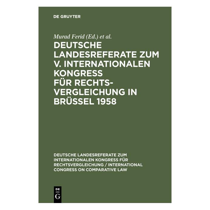 De Gruyter Deutsche Landesreferate zum V. Internat (Deutsch, Hardcover) (67770865)