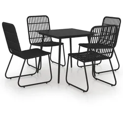 Helloshop26 - 5-teiliges Essset für den Außenbereich aus Kunstharz und Glas Gartenmöbel 02_0014231