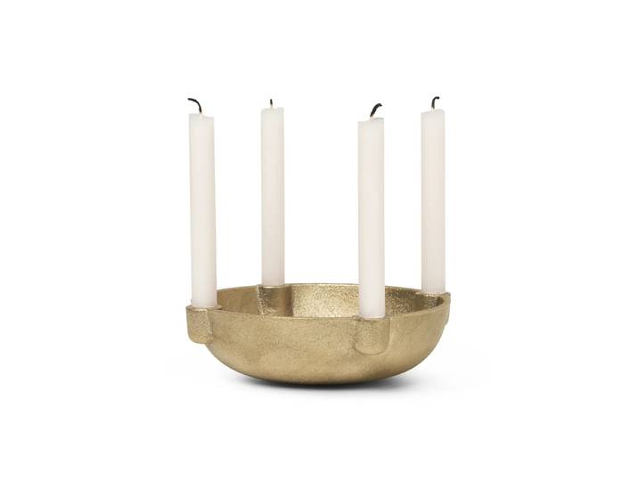 Ferm Living - Bowl Kerzenständer, Ø 14,6 x H 3,7 cm, Messing
