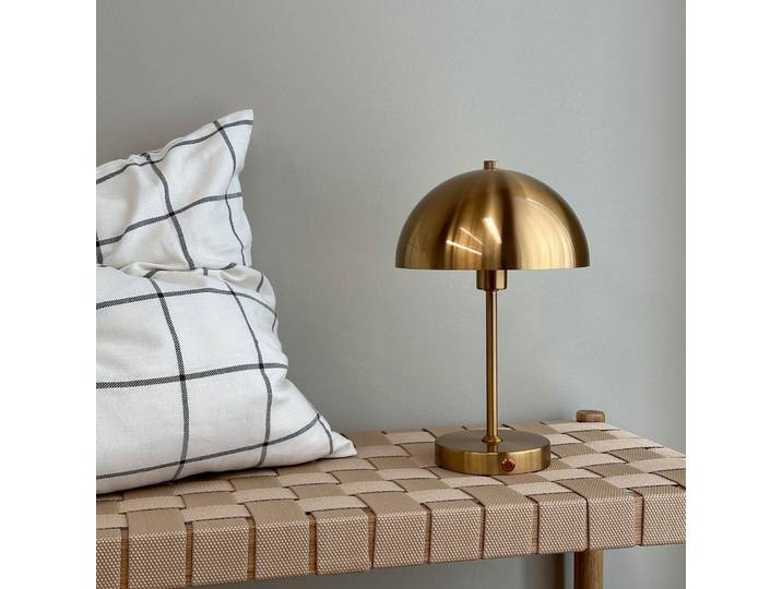 Stockholm Portable Tischleuchte Antique Brass - Dyberg Larsen - Wohnzimmer - Skandinavisch - Metall - Mit Schirm