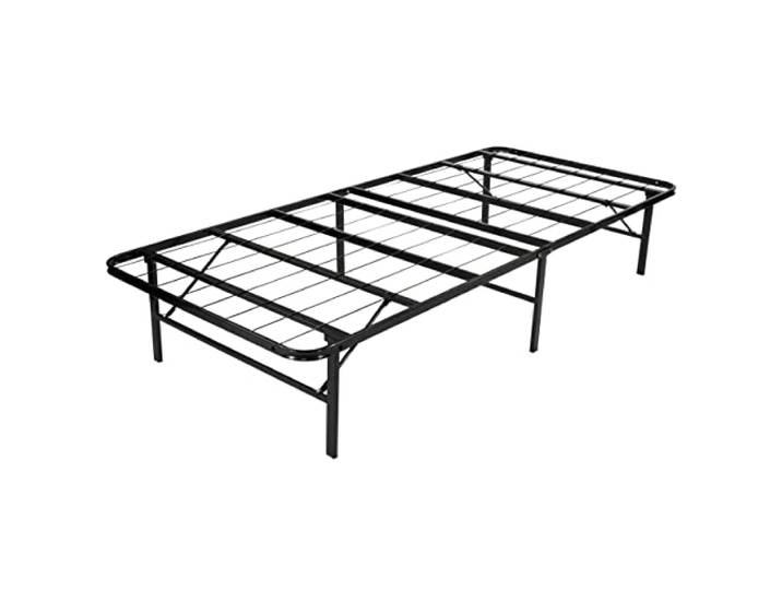 i-flair® 100x200x35,5 cm Klappbares Plattform Bettgestell Faltbett, kein Werkzeug für Montage erforderlich, Unterbettbewahrung Freundlich, SCHWARZ