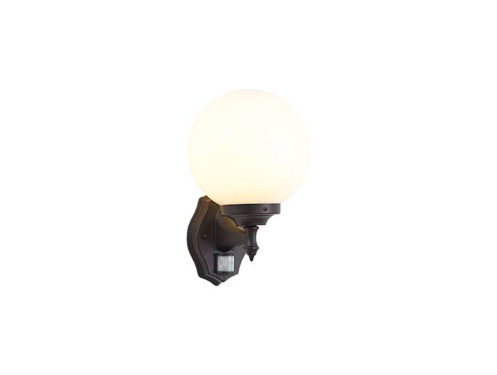 Applique murale d'extérieur classique noire avec verre opale IP44