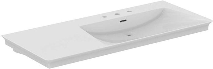 Ideal Standard Dolce Vita Möbel-Waschtisch E2697MA 126x53,5x14,5cm, 3 Hahnlöcher, mit Überlauf, weiß Ideal Plus
