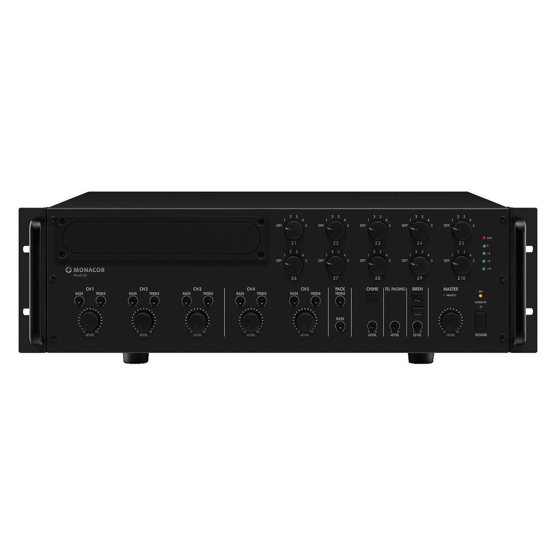 Monacor PA-6010Z ELA-Verstärker 600W 5-Kanal 10-Zonen (1000125)