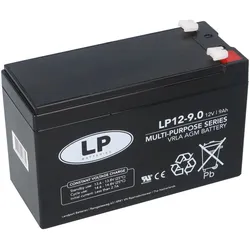 Landport LP12-9.0 T2 12V 9Ah AGM Bleiakku 6,3 mm Faston