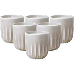 DUFTKERZEN BEACH VIBES Perlemor Home Sand beige ø 8,5 x 9 cm 6er Set