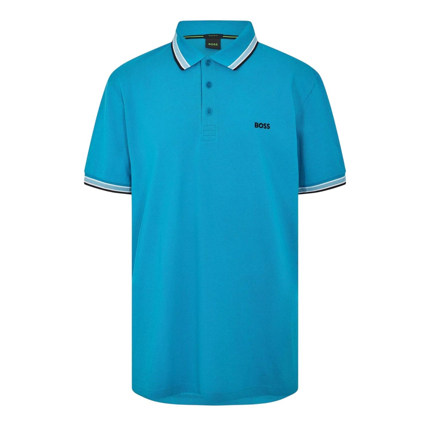Boss Paddy Euro-poloshirt voor heren (Turquoise/Aqua)
