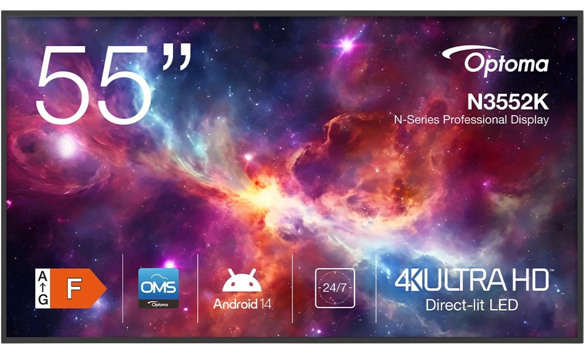 Großformatdisplay 55 Zoll 4K Direct-LED N3552K mit Media Player für 24/7-Betrieb