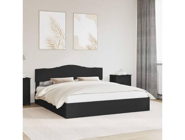 RJPLMFV Aufbewahrungsbett, 200 x 200 cm, Holz, Schwarz Mit Schubladen, modernes Design, Lattenrost inklusive, einfache Montage, ideal für kleine Wohnungen