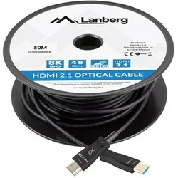 Lanberg HDMI – HDMI (50 m), Videokabel, Schwarz