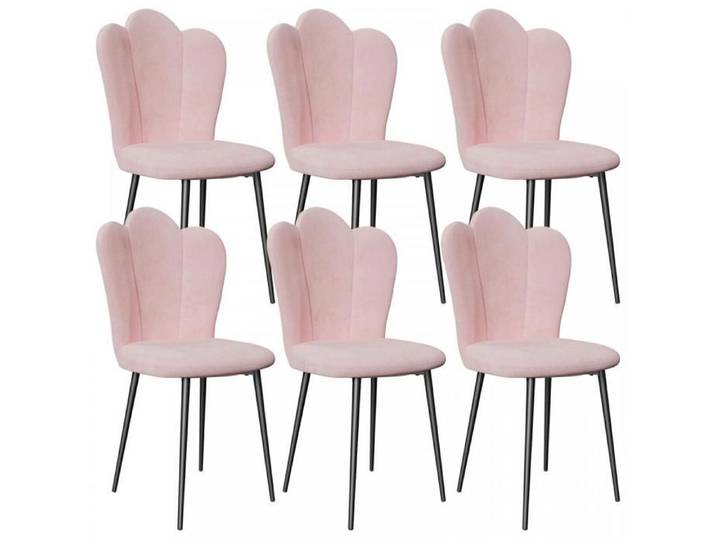 MIPAN. Lot de 6 Chaises de Salle à Manger - Scandinave - Chaises de Salle Velour avec Dossier - 43x44x90cm - Max:120Kg - Rose