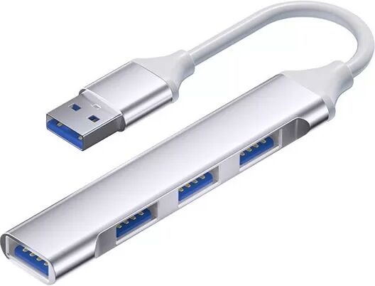 INF Type-C 4-Port Smart Hub: USB 2.0 x 3 + USB 3.0 Silber