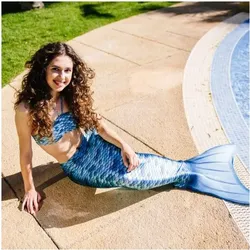 Kuaki Mermaids Meerjungfrau-Kostüm mit Monoflosse Aquaris (M)