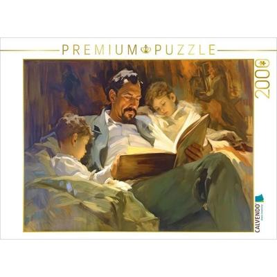 CALVENDO Puzzle Ein Vater liest seinen Kindern eine Geschichte vor | 2000 Teile Lege-Größe 90x67cm Foto-Puzzle für glückliche Stunden