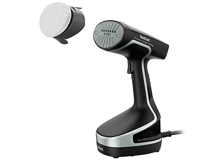 Tefal Access Steam Force Dampfbürste, Dampfglätter 2000 Watt, 190 ml Wassertank, in nur 25 Sekunden aufgeheizt und einsatzbereit, entkeimende Dampfkraft, Steamer, schwarz/silber, DT8250