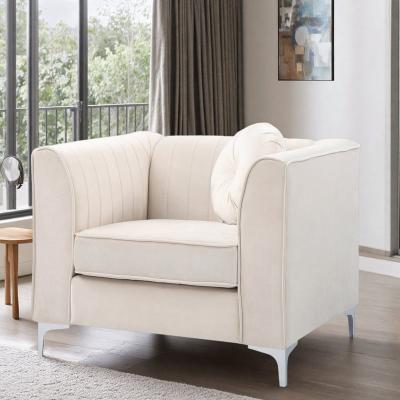 "40"" Velvet Sloped Armchair with 24"" Deep Seat and Chic Design and Easy Assembly"