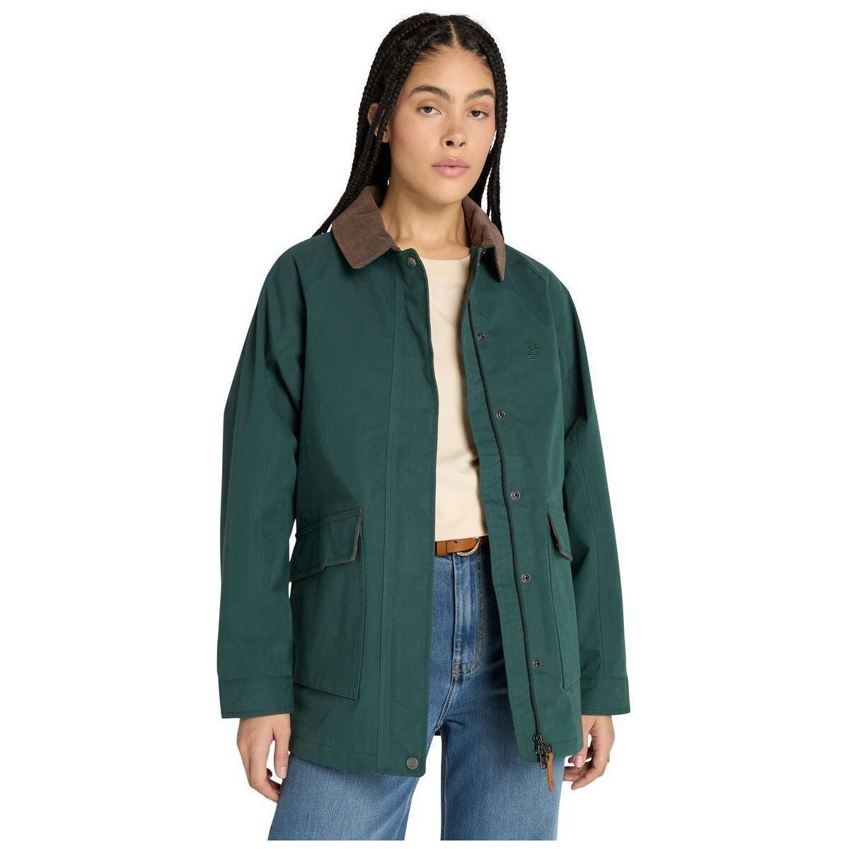 Timberland Womens Waterproof Cotton Barn Coat green gables XL TB0A2QPD3171-XL