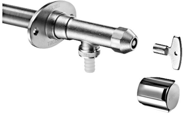Schell Polar II Außenwandventil 039970399 frostsicher, mattchrom, ohne Rohrbelüfter