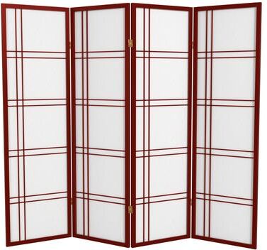 Red Lantern 5 ft. Tall Double Cross Shoji Screen