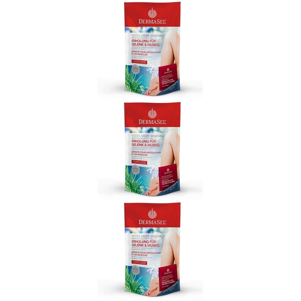 DermaSel Totes Meer Badesalz Erholung für Gelenk & Muskel 3x420 g Gel