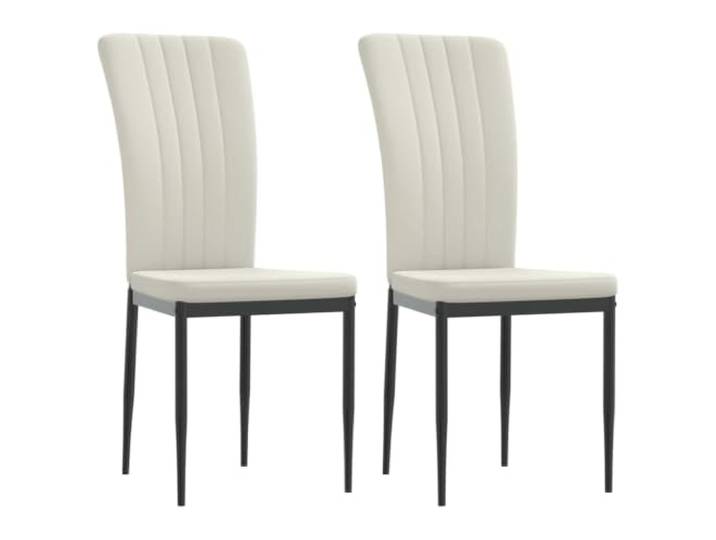 Makastle Esszimmerstühle 2 STK. Creme Samt