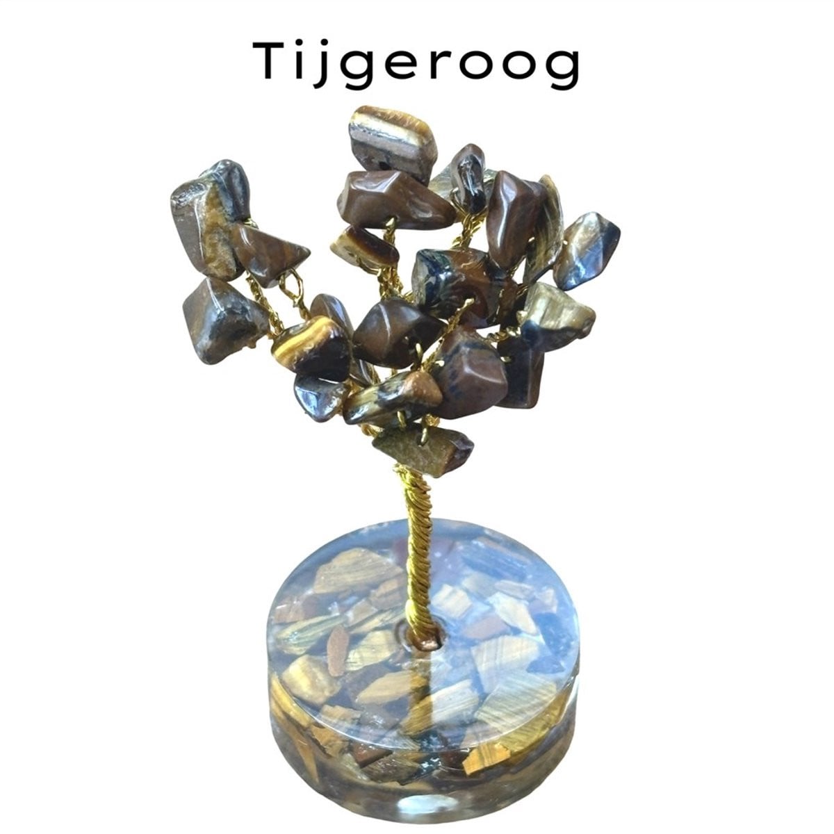 Edelsteen boompje van tijgeroog voor op tafel