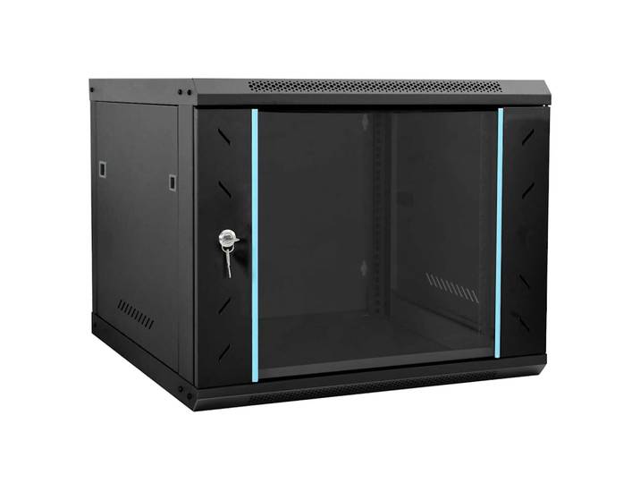 vidaXL Netzwerkschrank mit Speicher Schwarz 60 x 60 x 50 cm Stahl