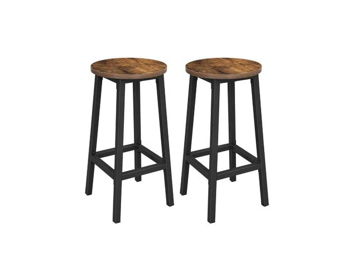 Hansiro Barhocker 2Er-Set, Braun, Holzwerkstoff, 32x65x32 cm, Esszimmer, Barmöbel, Barhocker