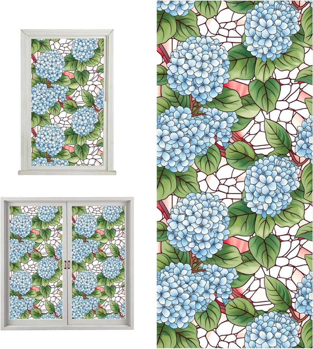 Raamfolie Bloemen Privacy Sticker Decoratie Multicolor 45 x 100 cm