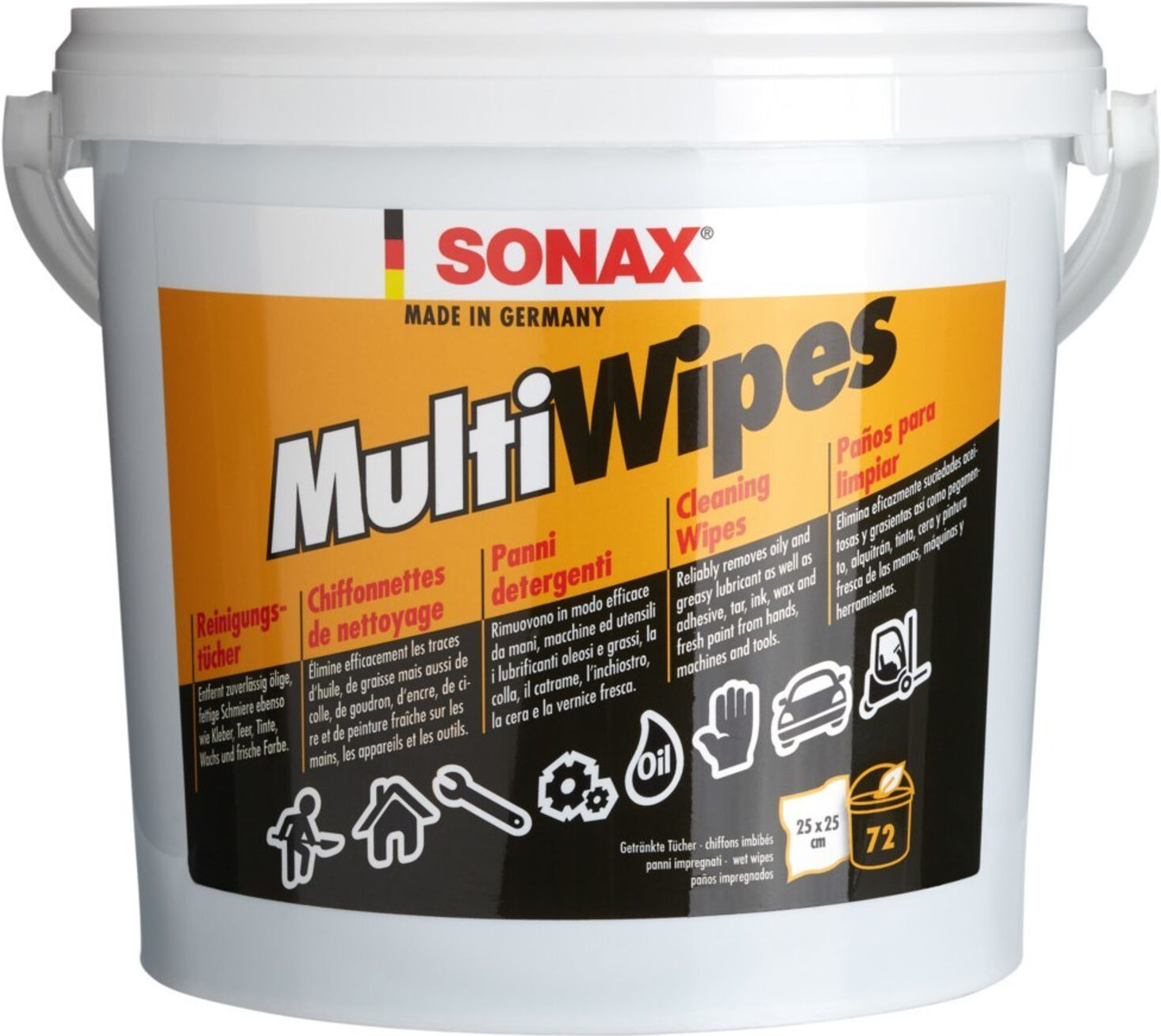 SONAX MultiWipes feuchtes Reinigungstuch 72St Eimer (04680000)