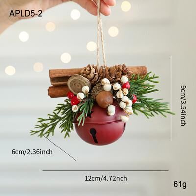 DynamicDeals Mixed Pendant Christmas Tree, Christmas Bell Antlers Bow Pinecone Bell, Showcase Car Hanging Decoration 5